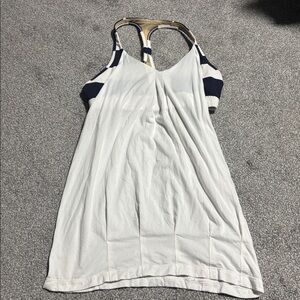 Vintage White and Navy Striped Tank Top Size 10 no pads